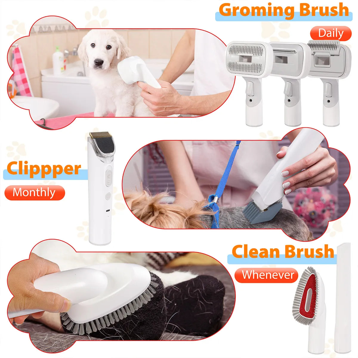 Pawsh Grooming Vacuum Kit
