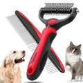 Pawsh deshedding brush undercoat rake for long-haired dogs and cats